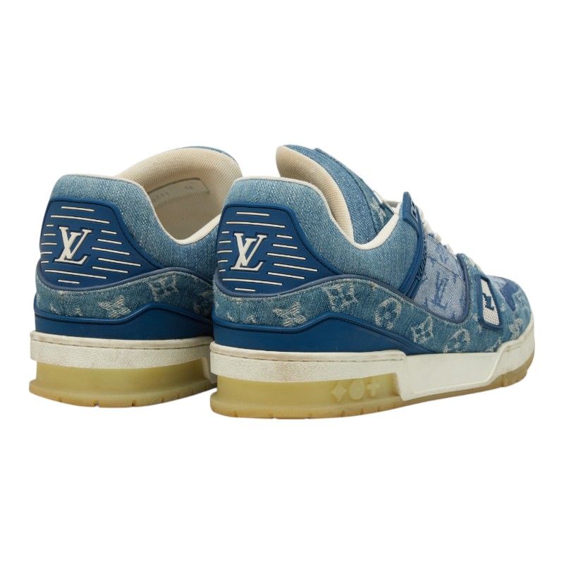 Louis Vuitton LV Trainer Line Sneakers 6.5 Indigo Blue Denim — view 3