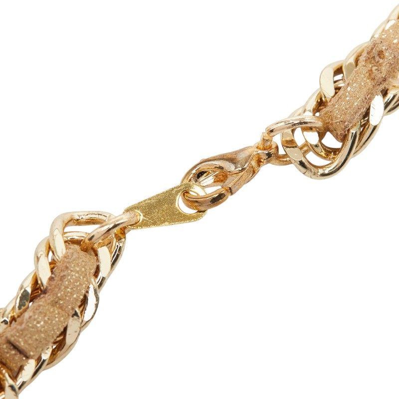 Chanel Allure Perfume Bottle Chain Necklace Gold Plated Leather — view 4