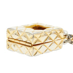 Chanel Perfume Bottle Chain Pendant Quilted Case Gold Black Plated — view 4
