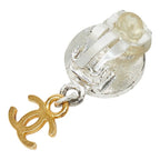 Chanel CC Logo Medallion Vintage Earrings Single Silver Gold Metal Plated — view 2