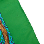 Celine Chain Motif Scarf Green Multicolor Silk — view 3
