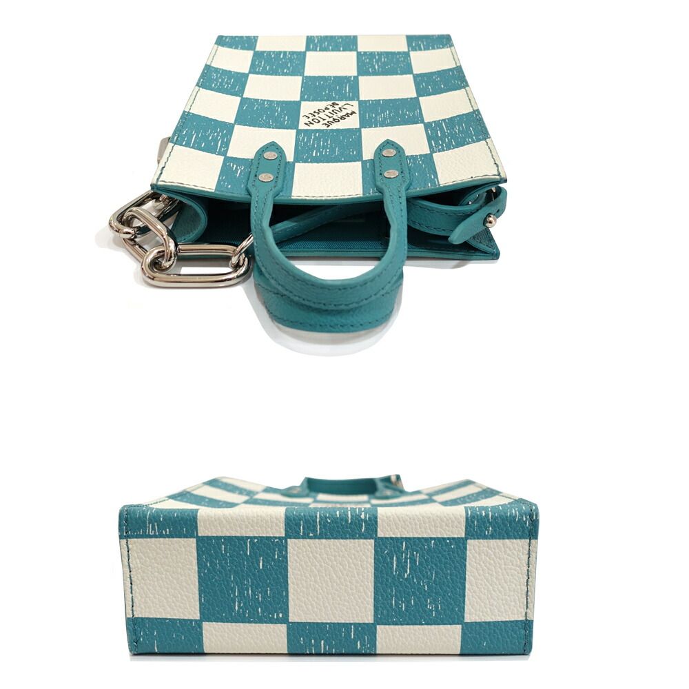 Louis Vuitton Sac Plat XS Handbag 2-Way Damier Checkerboard Canvas Silver — view 3