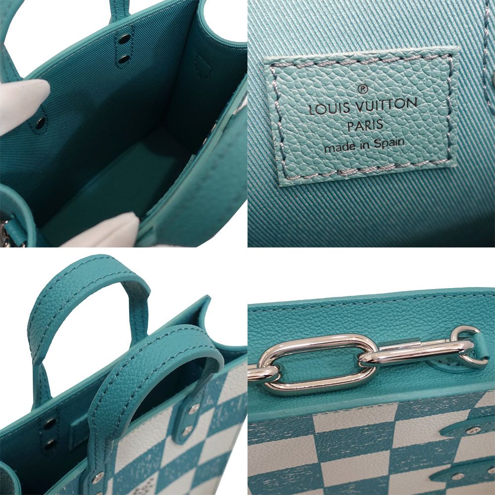 Louis Vuitton Sac Plat XS Handbag 2-Way Damier Checkerboard Canvas Silver — view 5