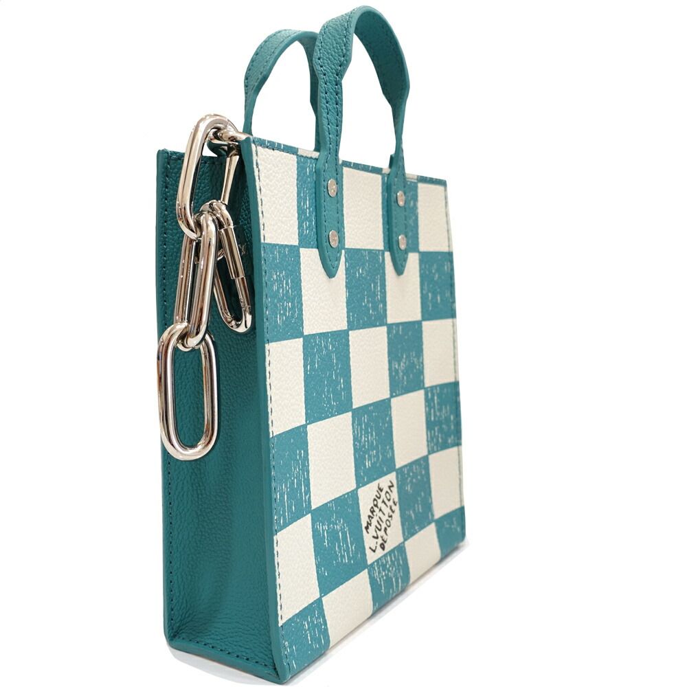 Louis Vuitton Sac Plat XS Handbag 2-Way Damier Checkerboard Canvas Silver — view 2