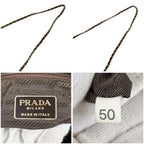Prada Quilted Processing Triangle Logo Chain Shoulder Bag Pochette Khaki Green — view 9