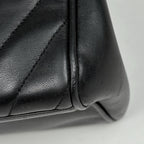 Chanel Stitch Handbag Blanc CC Logo Leather Black — view 4