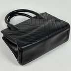 Chanel Stitch Handbag Blanc CC Logo Leather Black — view 2