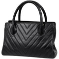 Chanel Stitch Handbag Blanc CC Logo Leather Black