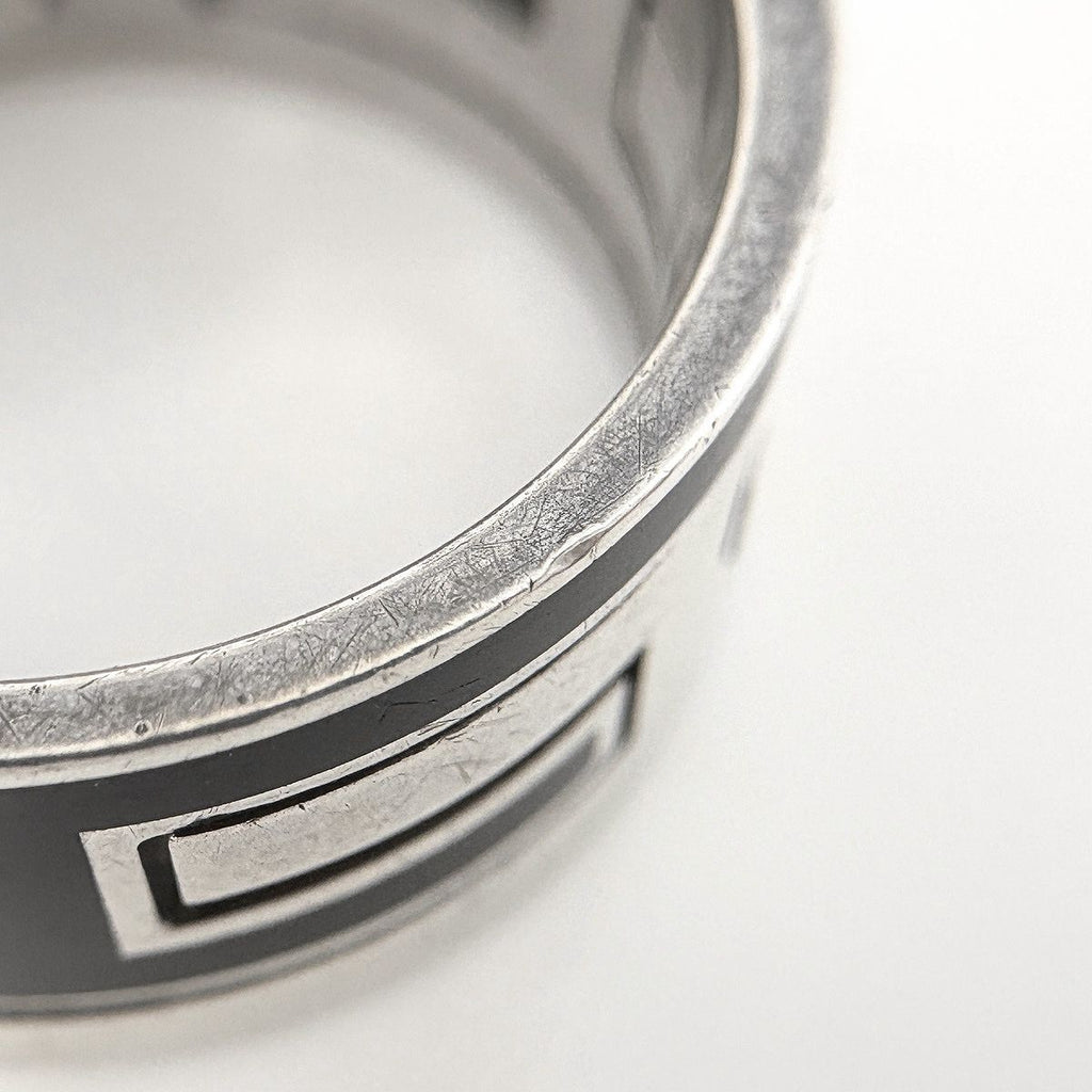 Hermes Mubouche Ring Logo 925 Sterling Silver Black — view 4