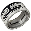 Hermes Mubouche Ring Logo 925 Sterling Silver Black