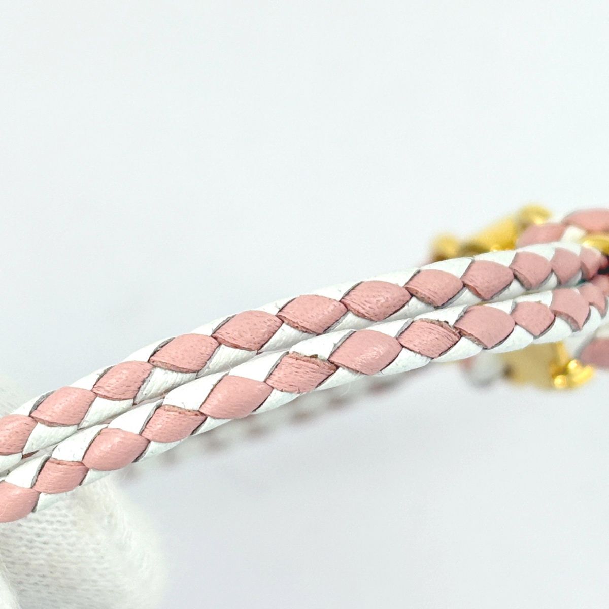 Louis Vuitton Bracelet LV Click It Leather Gold Pink White — view 4