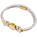 Louis Vuitton Bracelet LV Click It Leather Gold Pink White
