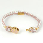 Louis Vuitton Bracelet LV Click It Leather Gold Pink White — view 2