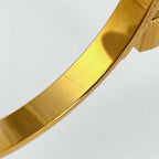 Hermes Kelly Bangle Cadena Leather Gold Brown Bracelet — view 4
