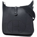 Hermes Evelyne 1 GM Perforated Logo Shoulder Bag Taurillon Clemence Black