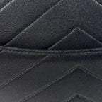 Chanel Stitch Chain Shoulder Bag CC Logo Blanc Leather Black — view 4