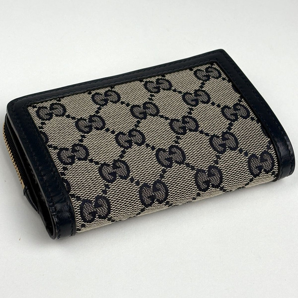 Gucci GG Pattern Bifold Wallet Compact Canvas Navy — view 2