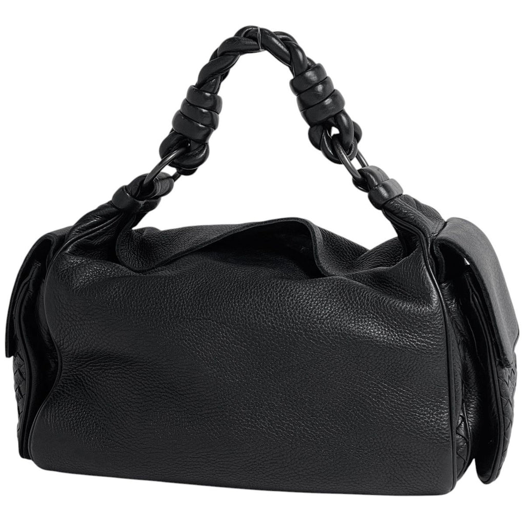 Bottega Veneta Intrecciato Handbag Leather Black
