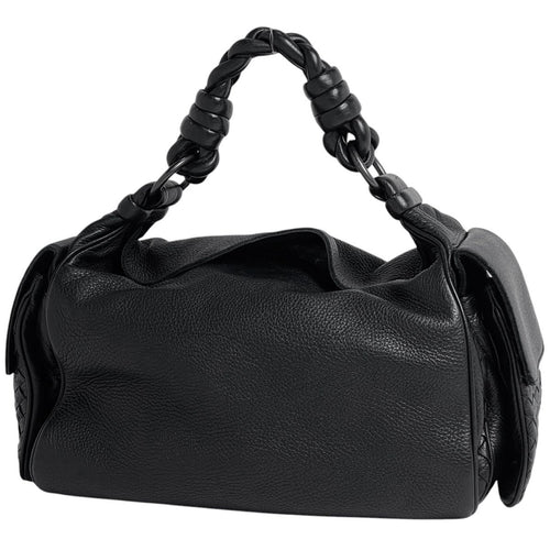 Bottega Veneta Intrecciato Handbag Leather Black