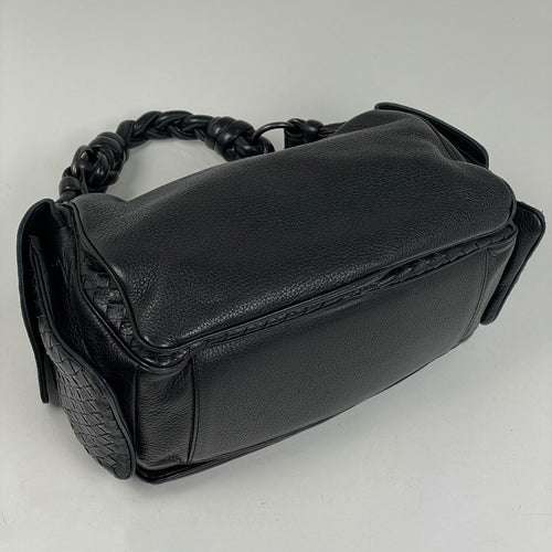 Bottega Veneta Intrecciato Handbag Leather Black — view 2