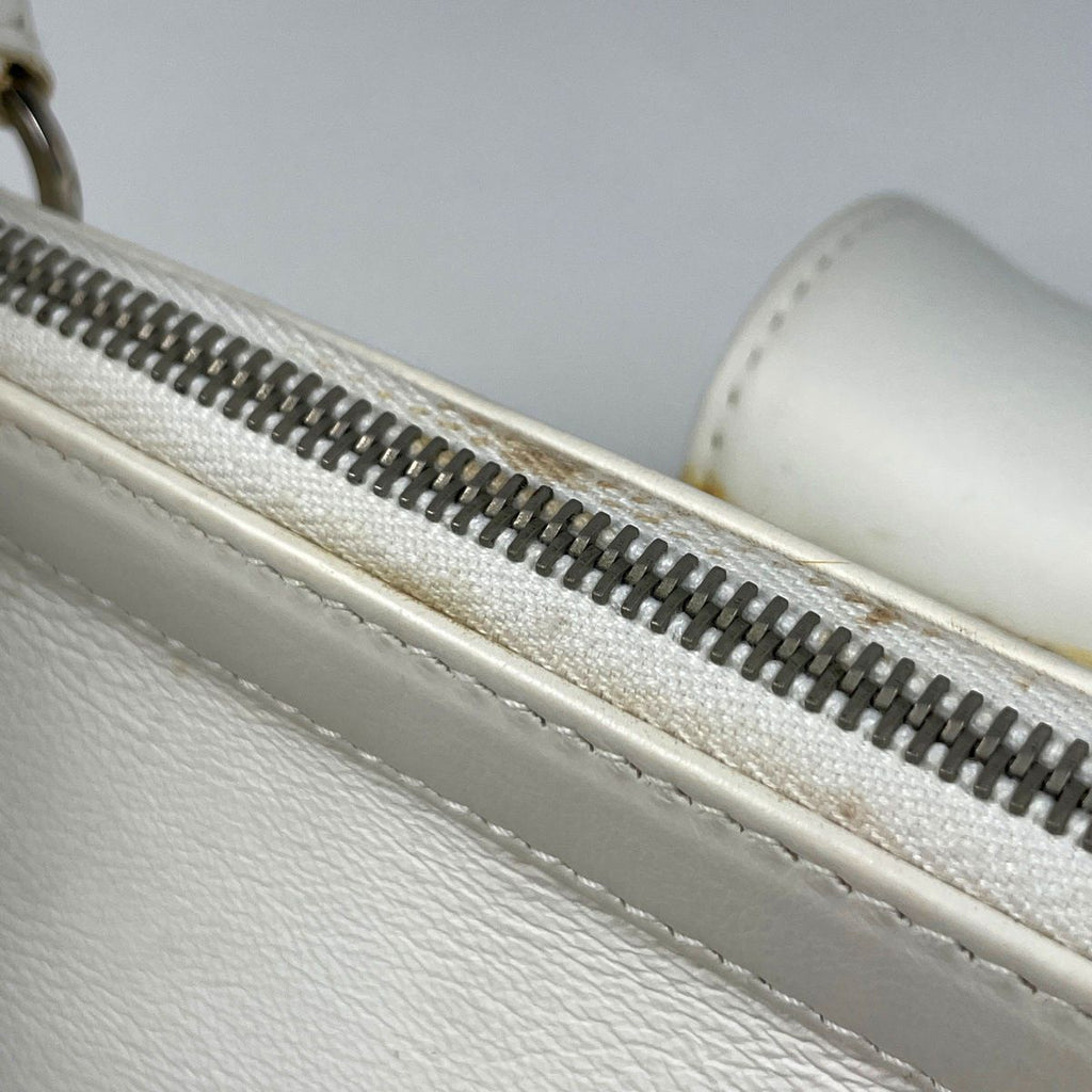 Dior Logo Handbag Flight Line Leather White — view 5