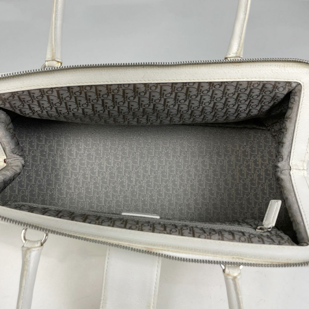 Dior Logo Handbag Flight Line Leather White — view 9