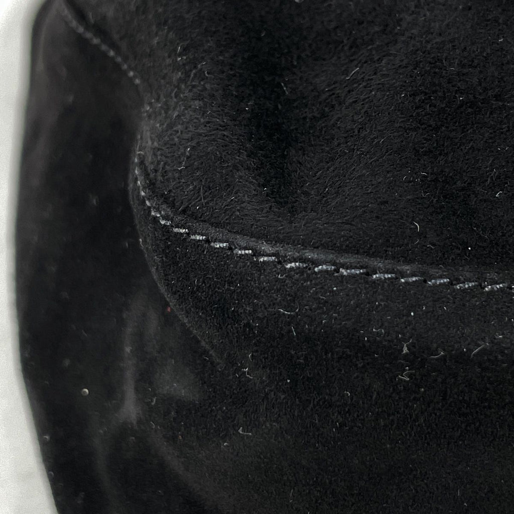 Fendi Zucca Logo Shoulder Bag Suede Black — view 3