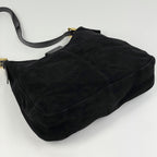 Fendi Zucca Logo Shoulder Bag Suede Black — view 2