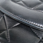 Chanel Diana Quilted Single Flap Chain Shoulder Bag CC Logo Leather Black — view 6