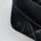 Chanel Diana Quilted Single Flap Chain Shoulder Bag CC Logo Leather Black — view 5