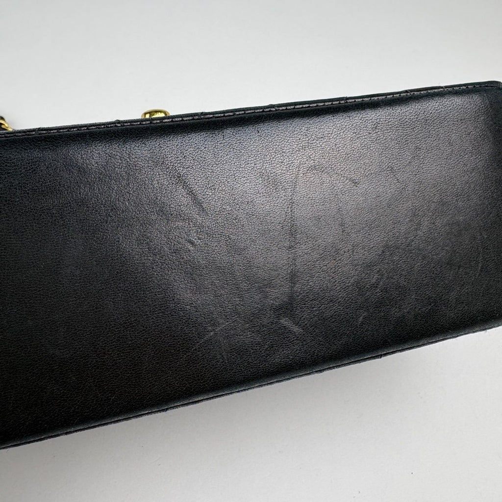 Chanel Diana Quilted Single Flap Chain Shoulder Bag CC Logo Leather Black — view 3