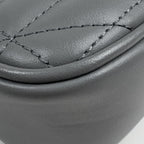 Gucci GG Marmont Chain Shoulder Bag Quilted Leather Gray — view 3