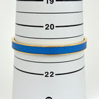 Hermes Kelly Bangle Cadena Leather Gold Blue Bracelet — view 5