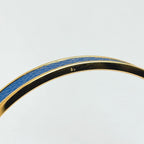 Hermes Kelly Bangle Cadena Leather Gold Blue Bracelet — view 4