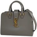 Saint Laurent Baby Cabas 2-Way Handbag Leather Gray