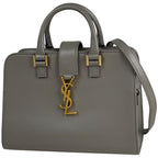 Saint Laurent Baby Cabas 2-Way Handbag Leather Gray