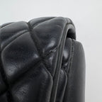 Chanel CC Logo Chain Shoulder Bag Quilted Leather Black — view 6