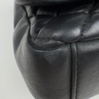 Chanel CC Logo Chain Shoulder Bag Quilted Leather Black — view 4