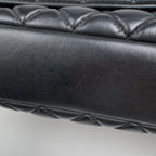 Chanel CC Logo Chain Shoulder Bag Quilted Leather Black — view 3