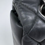 Chanel CC Logo Chain Shoulder Bag Quilted Leather Black — view 7