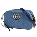 Gucci GG Marmont Chain Shoulder Bag Double Denim Light Blue