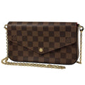 Louis Vuitton Pochette Felicie 2-Way Chain Wallet Shoulder Bag Damier Brown