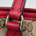 Gucci GG Pattern Handbag 2-Way Canvas Red Beige — view 5