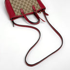 Gucci GG Pattern Handbag 2-Way Canvas Red Beige — view 6