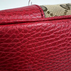 Gucci GG Pattern Handbag 2-Way Canvas Red Beige — view 3