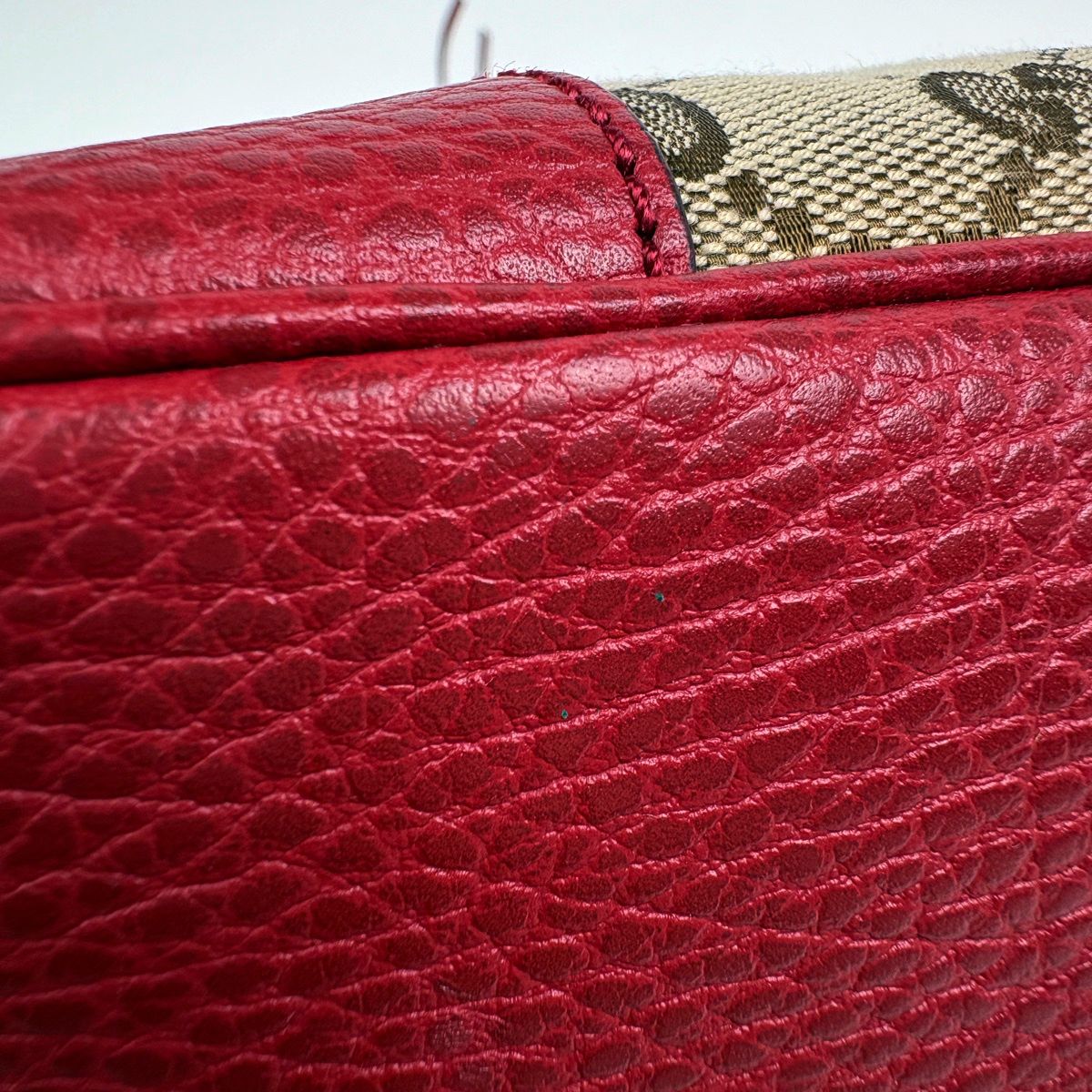 Gucci GG Pattern Handbag 2-Way Canvas Red Beige — view 3