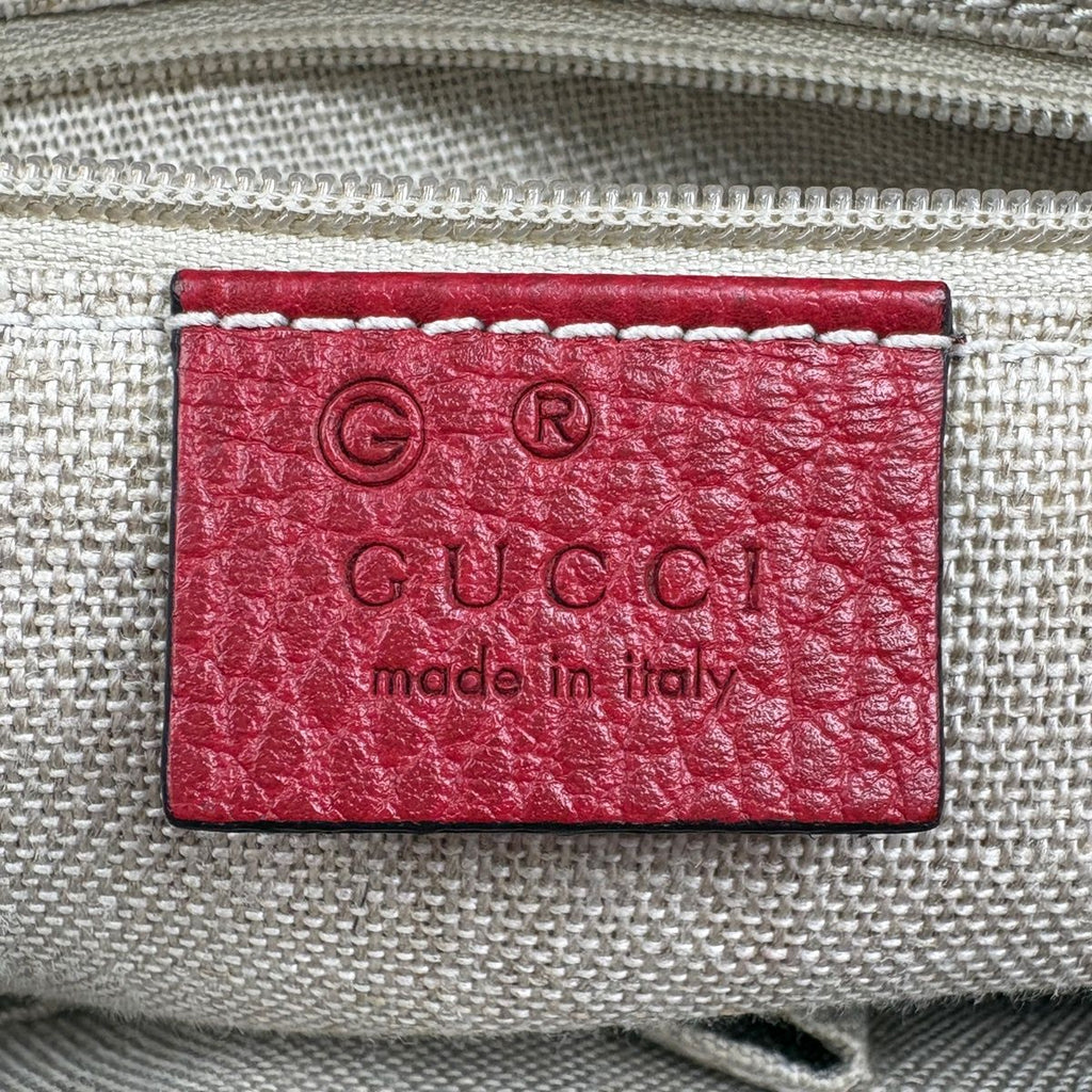Gucci GG Pattern Handbag 2-Way Canvas Red Beige — view 8