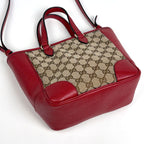 Gucci GG Pattern Handbag 2-Way Canvas Red Beige — view 2