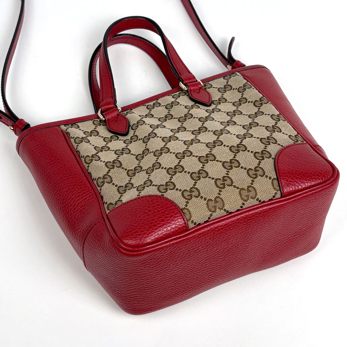 Gucci GG Pattern Handbag 2-Way Canvas Red Beige — view 2