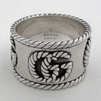 Gucci Double Wide Ring GG Marmont 925 Sterling Silver — view 2
